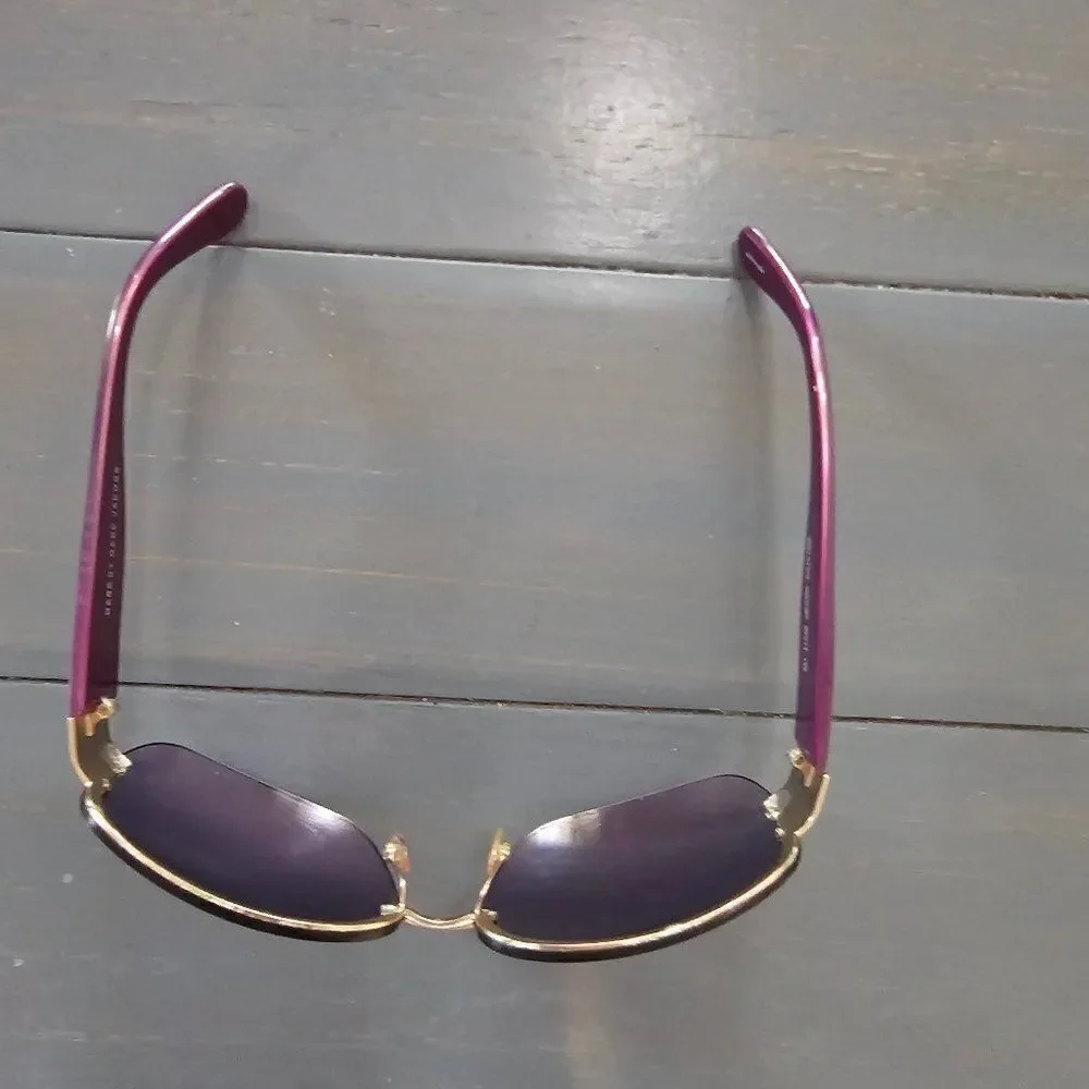 Marc By Marc Jacobs Women's Gold Satin Brown Sunglasses MMJ 015/S